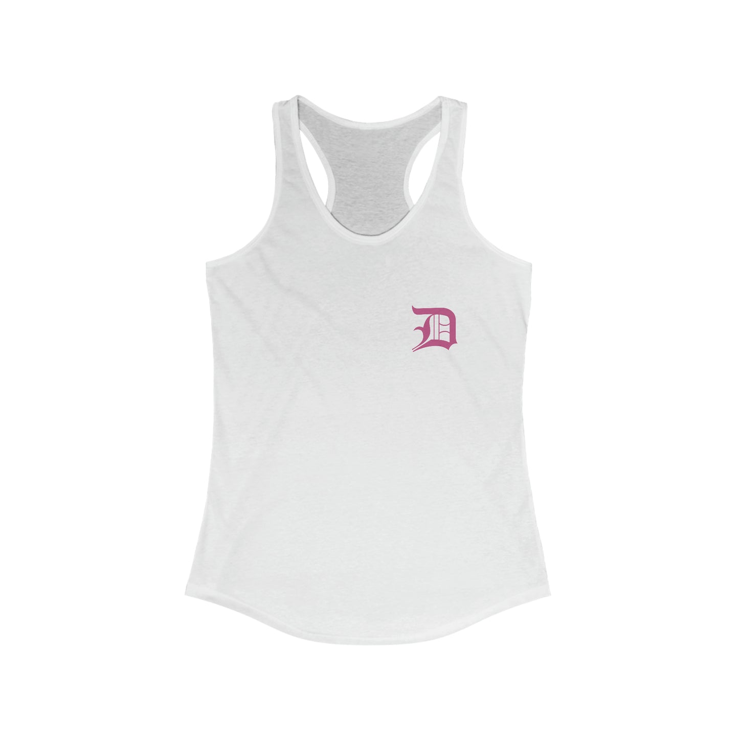 Detroit 'Old English D' Tank Top (Mini Apple Blossom Pink 'D') | Women's Racerback