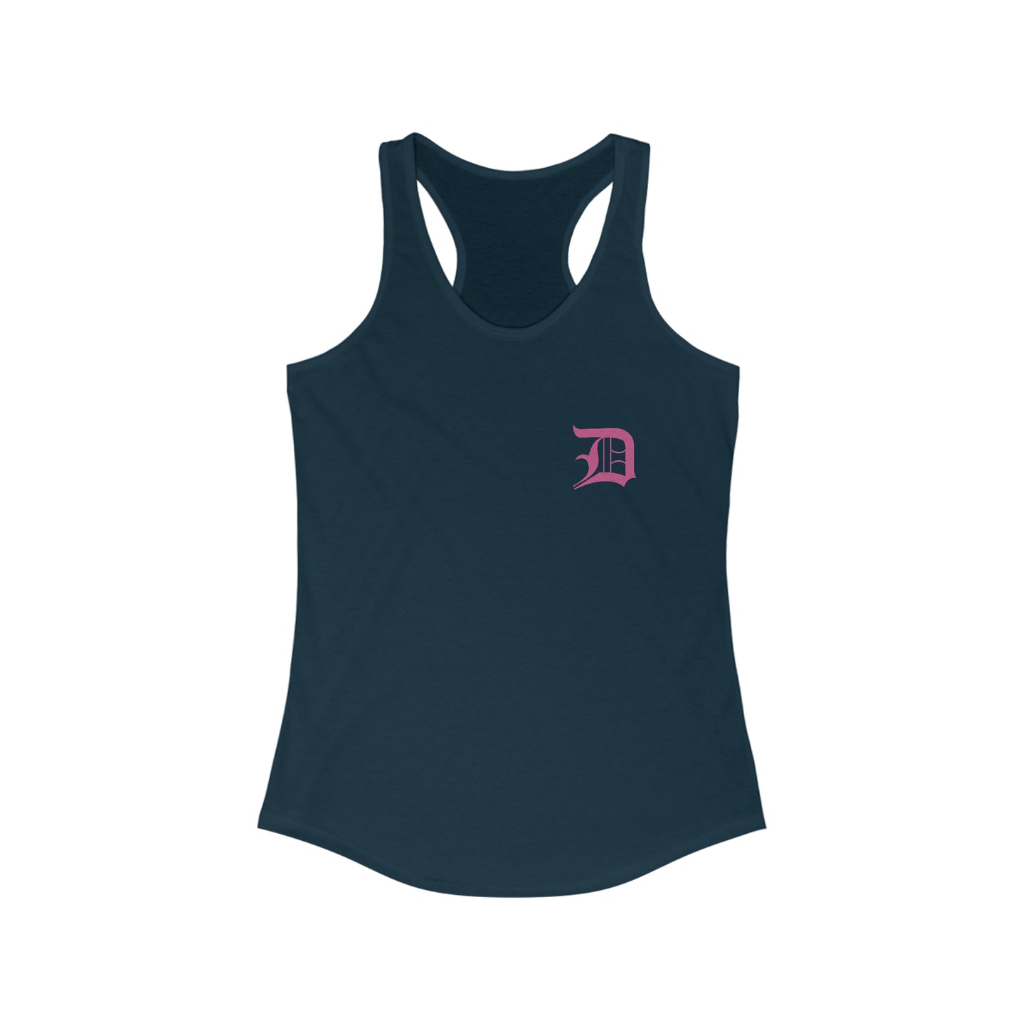 Detroit 'Old English D' Tank Top (Mini Apple Blossom Pink 'D') | Women's Racerback