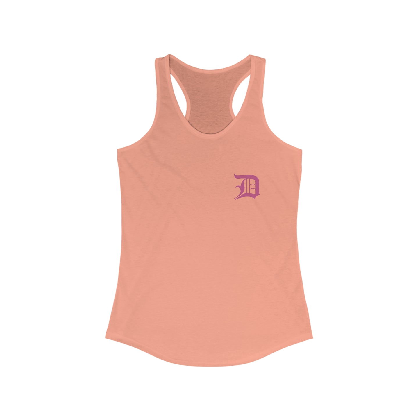 Detroit 'Old English D' Tank Top (Mini Apple Blossom Pink 'D') | Women's Racerback