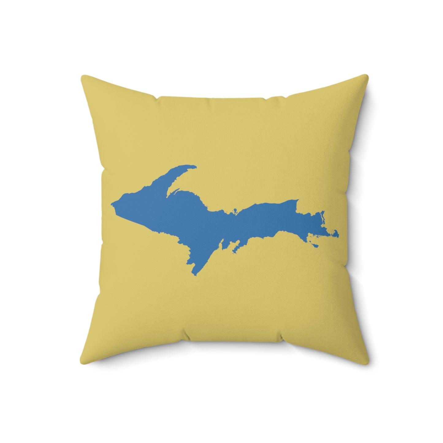 Michigan Upper Peninsula Accent Pillow (w/ UP Outline) | Plum Yellow