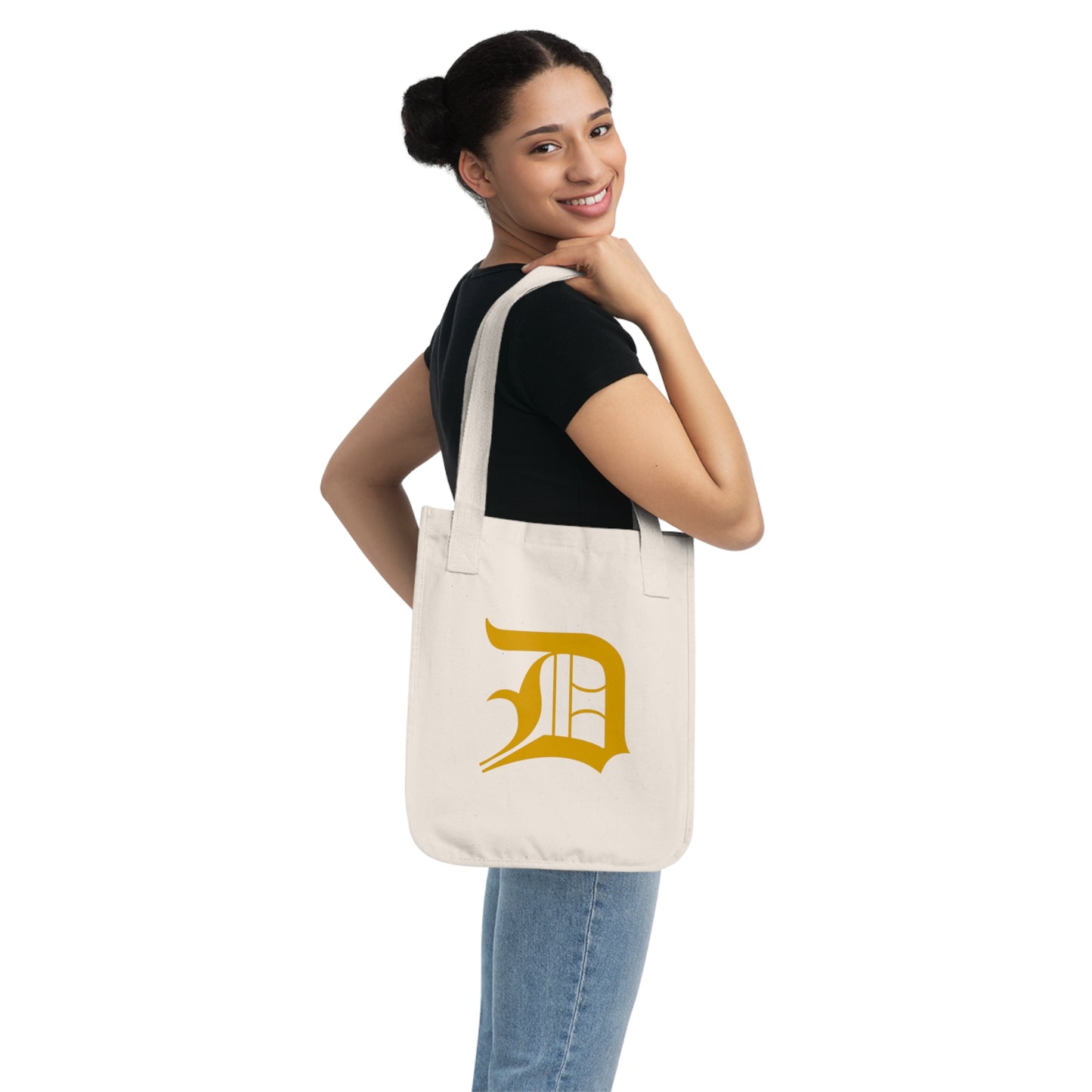 Detroit 'Old English D' Heavy Tote (Gold)