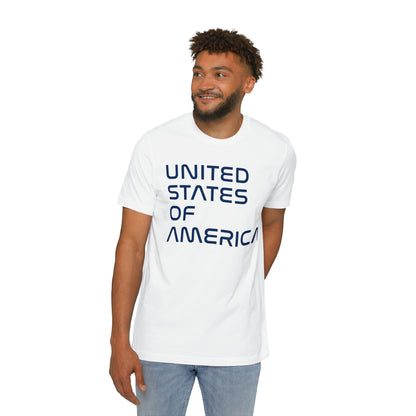 'United States of America' T-Shirt (Space Agency Font) | Made in USA