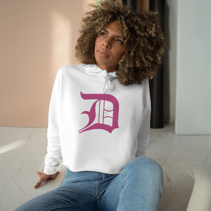 Detroit 'Old English D' Cropped Hoodie (Apple Blossom Pink)