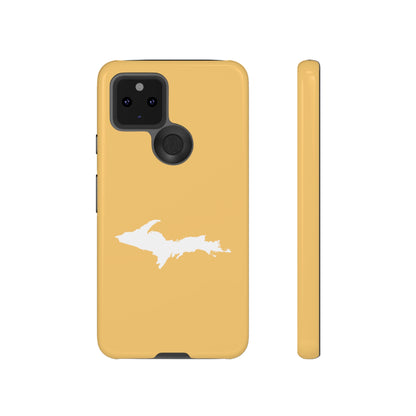 Michigan Upper Peninsula Tough Phone Case (Citrine Color w/ UP Outline) | Samsung & Pixel Android