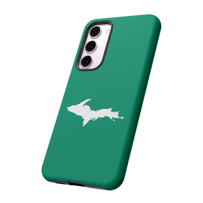 Michigan Upper Peninsula Tough Phone Case (Emerald Green w/ UP Outline) | Samsung & Pixel Android