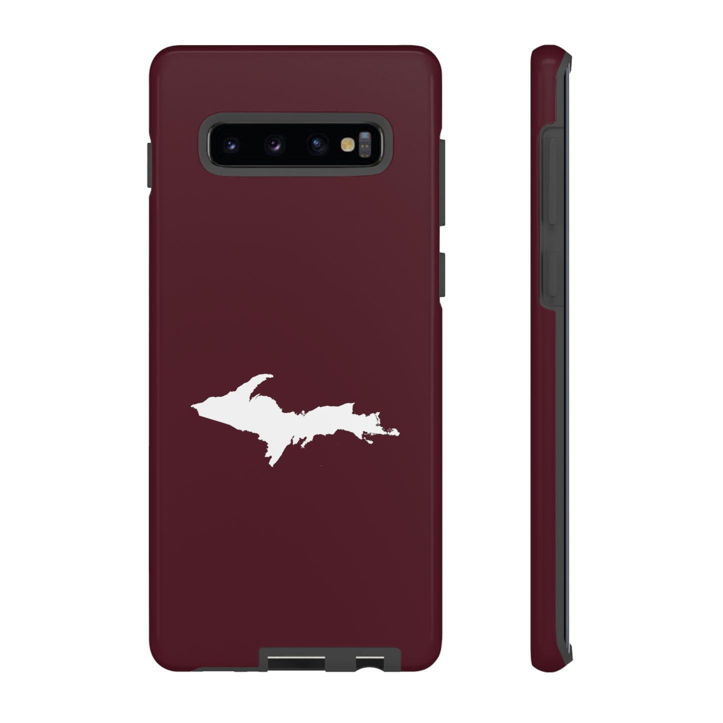 Michigan Upper Peninsula Tough Phone Case (Pinot Red w/ UP Outline) | Samsung & Pixel Android