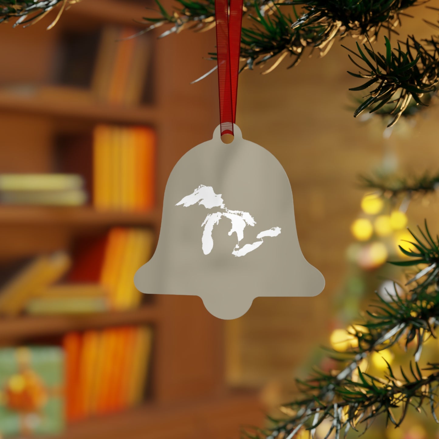 Great Lakes Christmas Ornament | Metal - Petoskey Beige