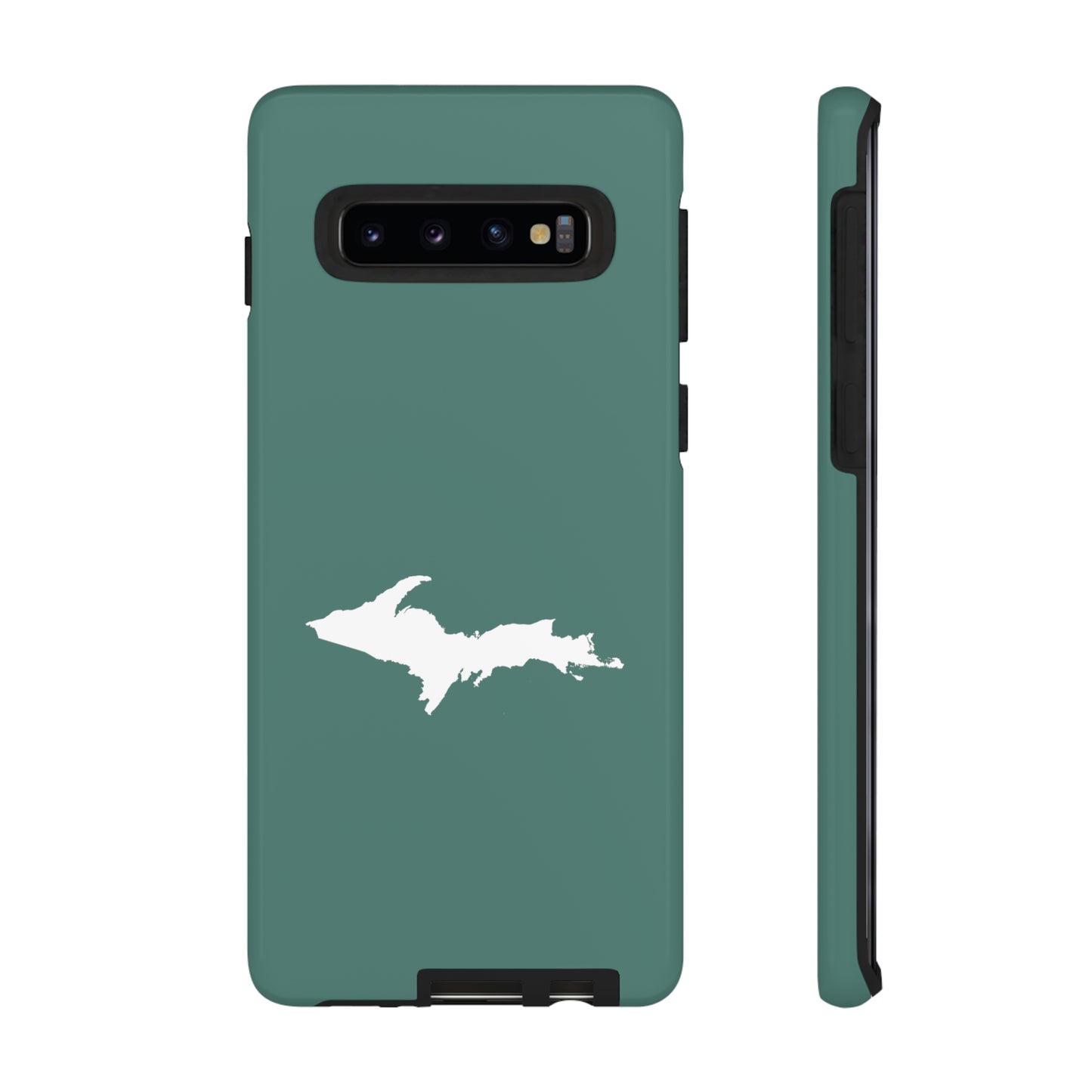 Michigan Upper Peninsula Tough Phone Case (Copper Green w/ UP Outline) | Samsung & Pixel Android