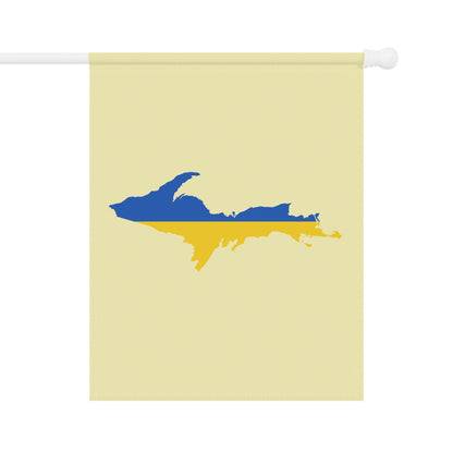 Michigan Upper Peninsula Home & Garden Flag (w/ UP Ukraine Flag) | Canary Yellow