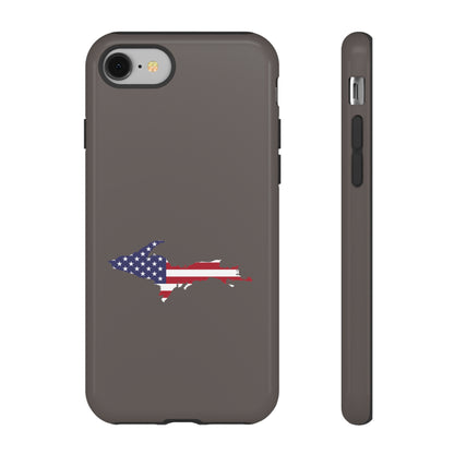 Michigan Upper Peninsula Tough Phone Case (Warren Tank Grey w/ UP USA Outline) | Apple iPhone