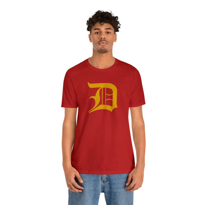 Detroit 'Old English D' T-Shirt (Gold) | Unisex Standard