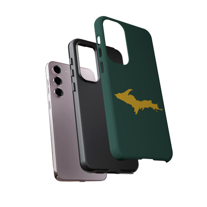 Michigan Upper Peninsula Tough Phone Case (Green w/ Gold UP Outline) | Samsung & Pixel Android