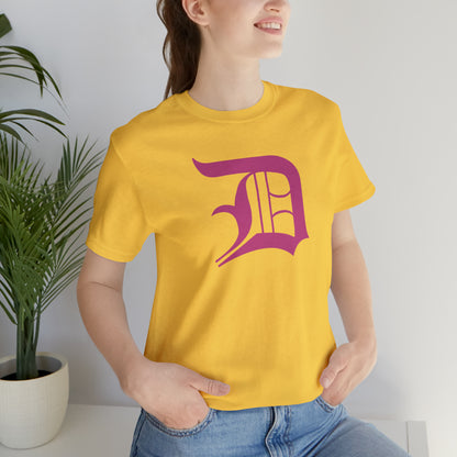 Detroit 'Old English D' T-Shirt (Apple Blossom Pink) | Unisex Standard