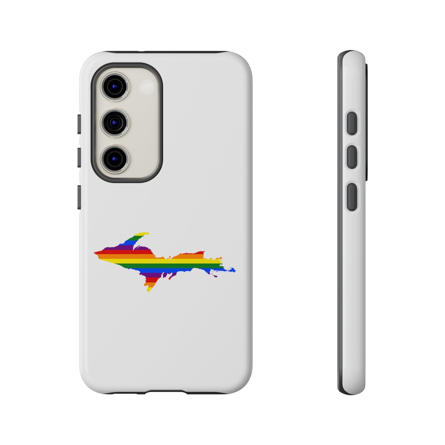 Michigan Upper Peninsula Tough Phone Case (w/ UP Pride Flag Outline) | Samsung & Pixel Android