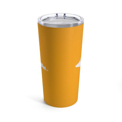 Michigan Upper Peninsula Tumbler (w/ UP Outline) | Birch Leaf Orange - 20oz