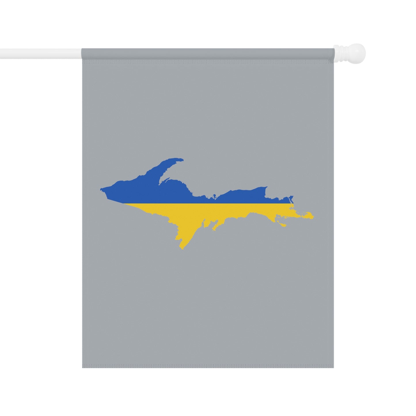 Michigan Upper Peninsula Home & Garden Flag (w/ UP Ukraine Flag) | Silver