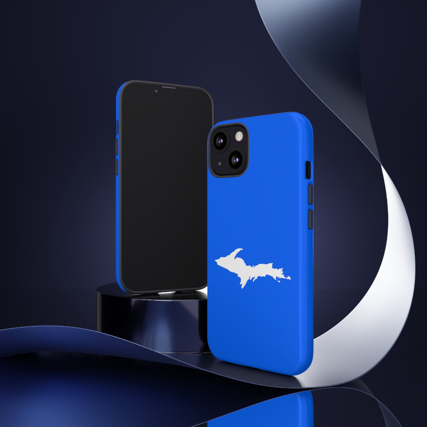 Michigan Upper Peninsula Tough Phone Case (Motor Town Blue w/ UP Outline) | Apple iPhone