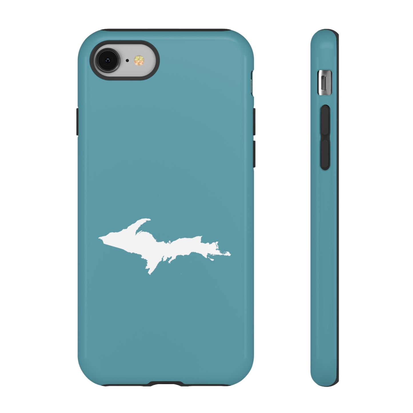 Michigan Upper Peninsula Tough Phone Case (Lake Huron Blue w/ UP Outline) | Apple iPhone