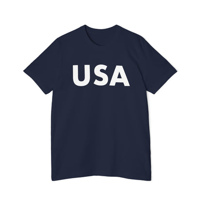 'USA' T-Shirt (Geometric Sans Font) | Made in USA