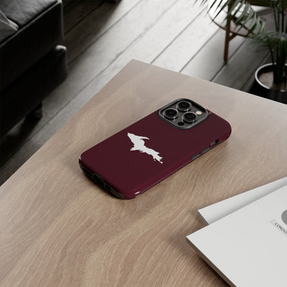 Michigan Upper Peninsula Tough Phone Case (Old Mission Burgundy w/ UP Outline) | Apple iPhone