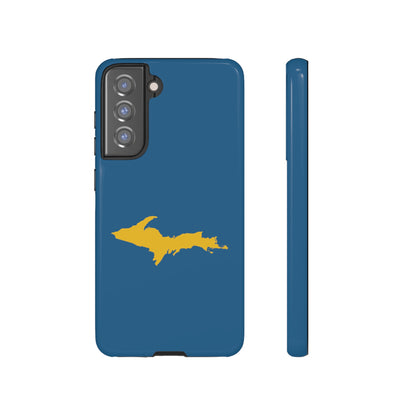 Michigan Upper Peninsula Tough Phone Case (Blueberry w/ Gold UP Outline) | Samsung & Pixel Android