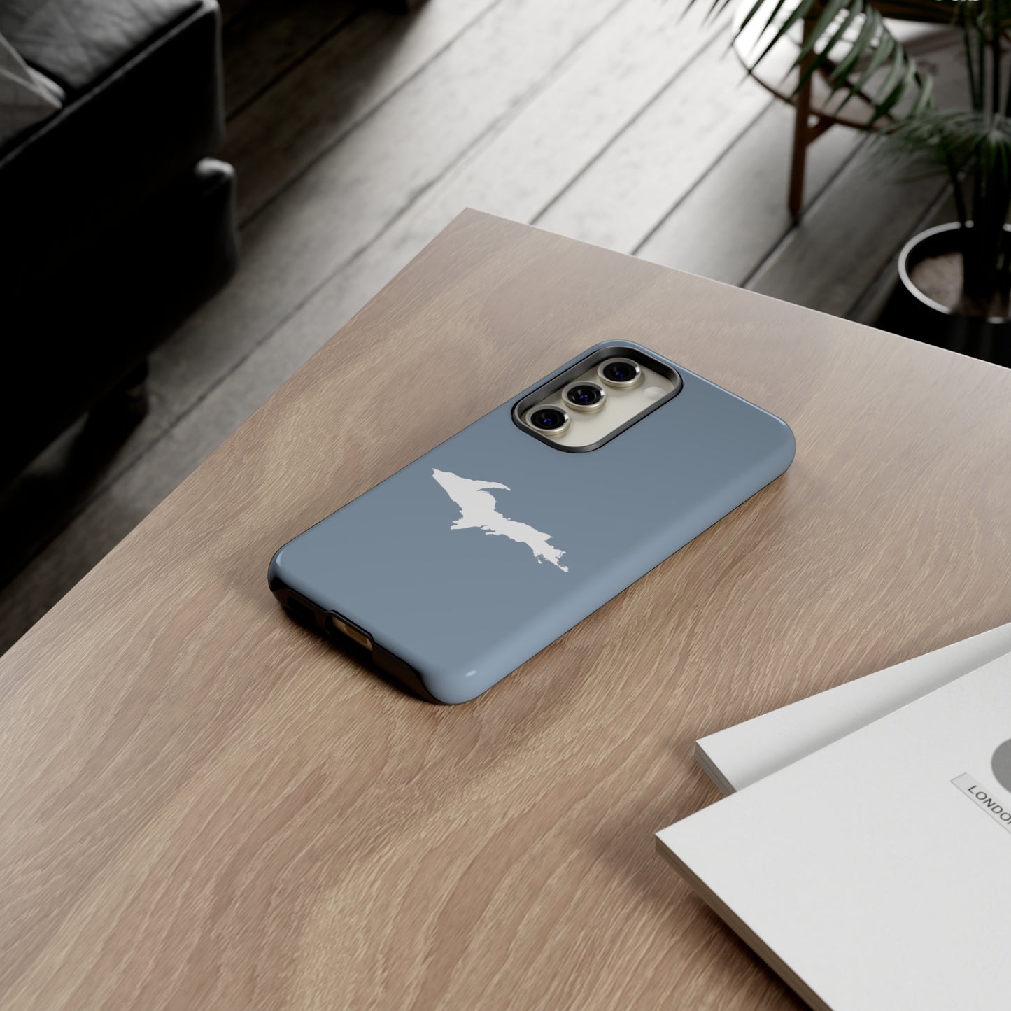 Michigan Upper Peninsula Tough Phone Case (B-24 Liberator Grey w/ UP Outline) | Samsung & Pixel Android