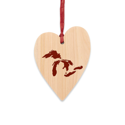 Great Lakes Christmas Ornament | Wooden - Cherryland Red