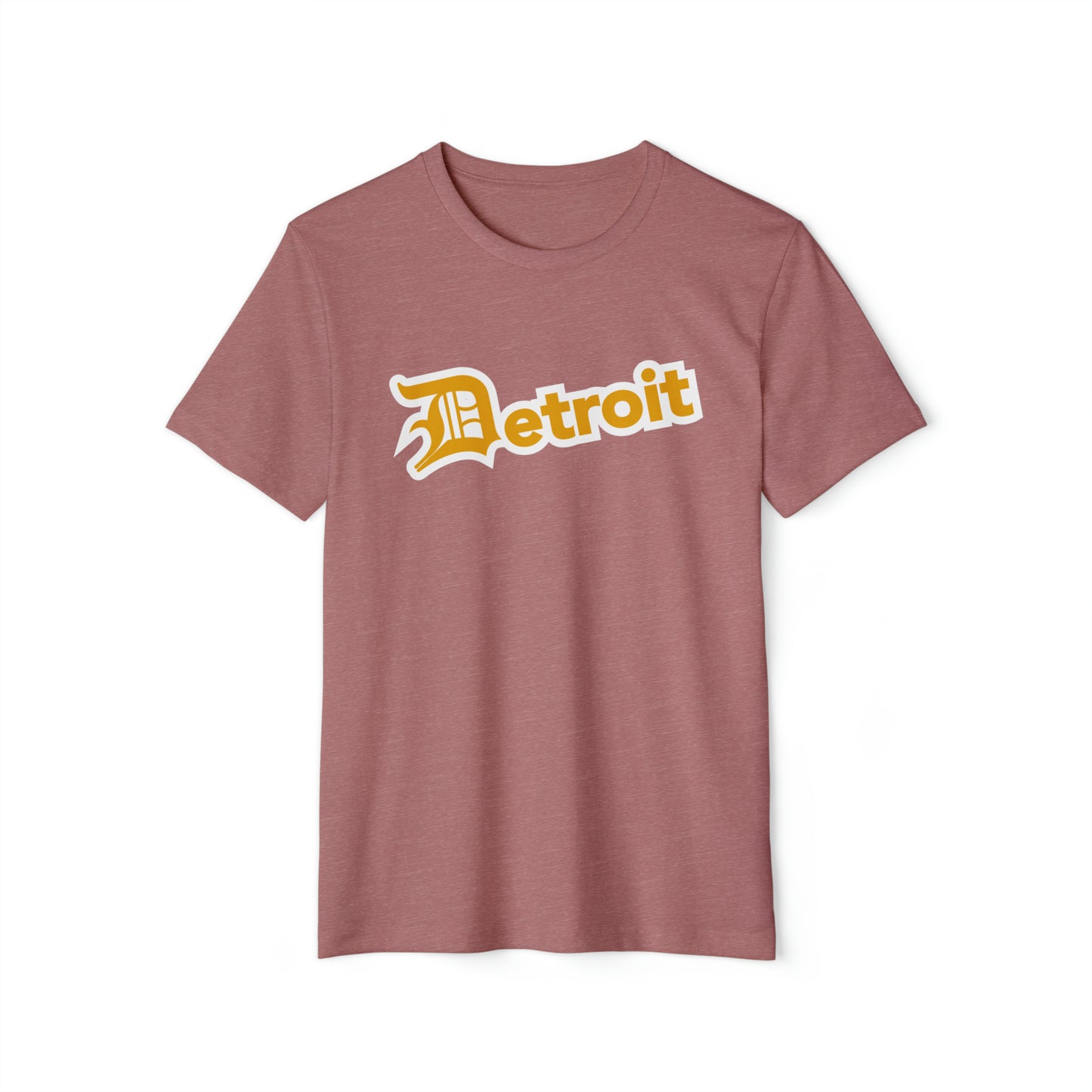 'Detroit' T-Shirt (Gold Old English 'D') | Unisex Recycled Organic