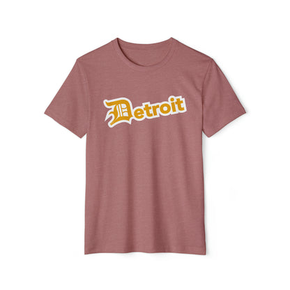 'Detroit' T-Shirt (Gold Old English 'D') | Unisex Recycled Organic