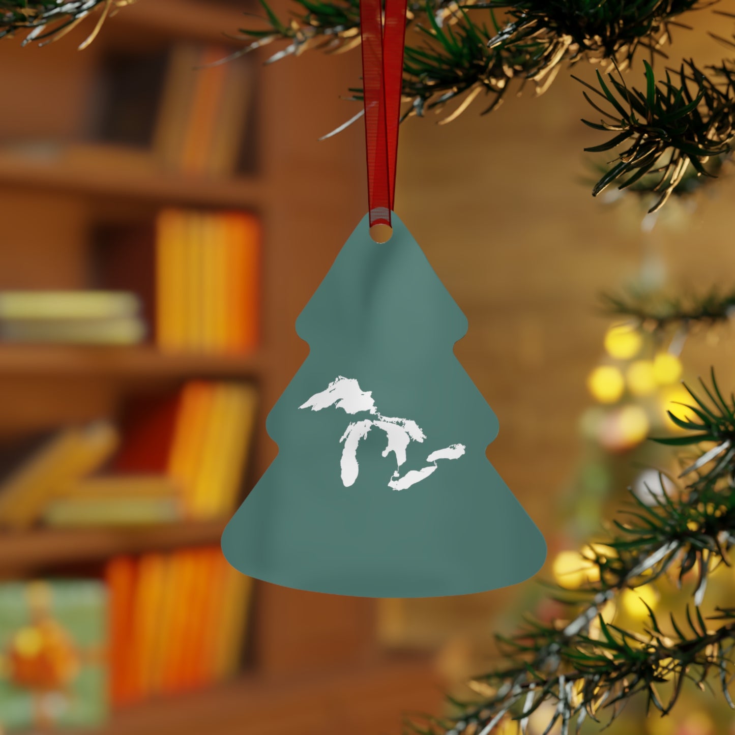 Great Lakes Christmas Ornament | Metal - Copper Green