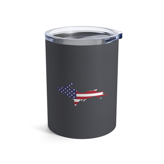 Michigan Upper Peninsula Tumbler (w/ UP USA Flag) | Iron Ore Grey - 10oz