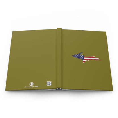 Michigan Upper Peninsula Hardcover Journal (w/ UP USA Flag) | Ruled - Scrub Gold