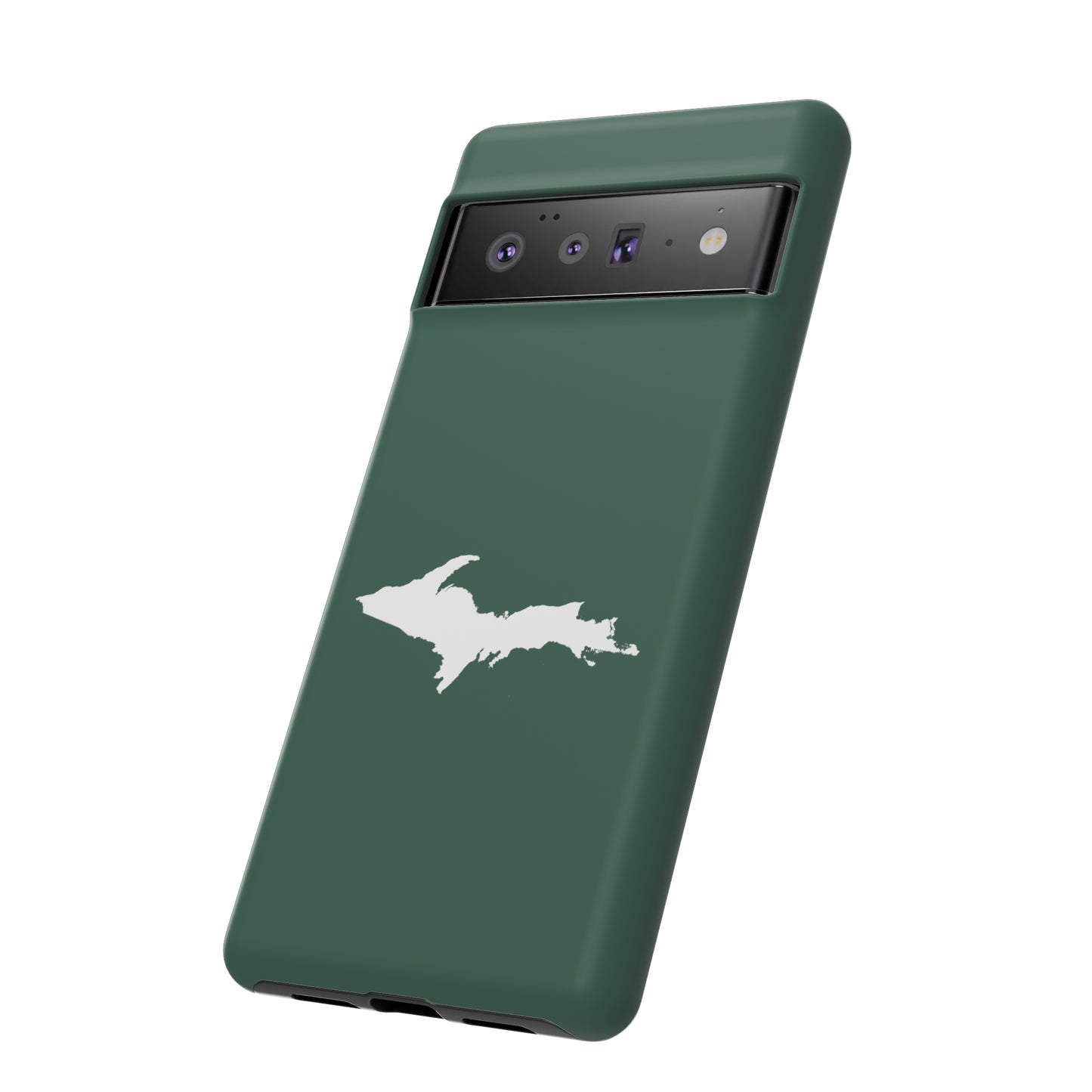 Michigan Upper Peninsula Tough Phone Case (Ginger Ale Green w/ UP Outline) | Samsung & Pixel Android