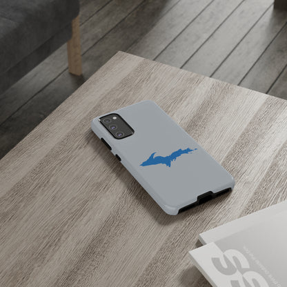 Michigan Upper Peninsula Tough Phone Case (Silver w/ Azure UP Outline) | Samsung & Pixel Android