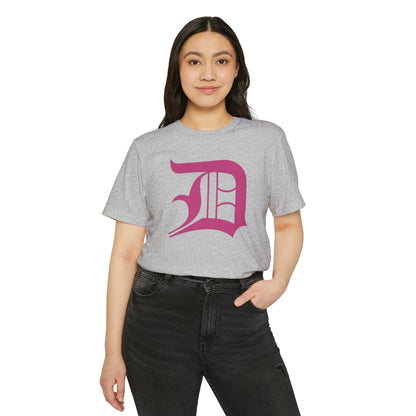 Detroit 'Old English D' T-Shirt (Apple Blossom Pink) | Unisex Recycled Organic