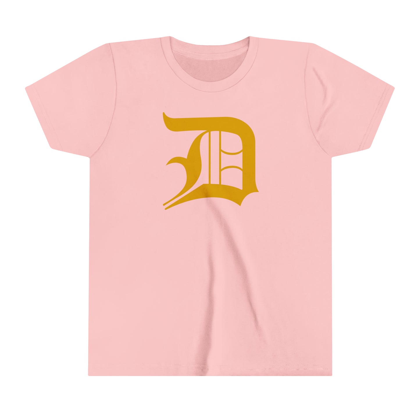 Detroit 'Old English D' T-Shirt (Gold) | Youth Short Sleeve