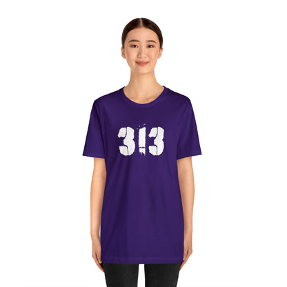 Detroit '313' T-Shirt (Spray Stencil Font) | Unisex Standard Fit