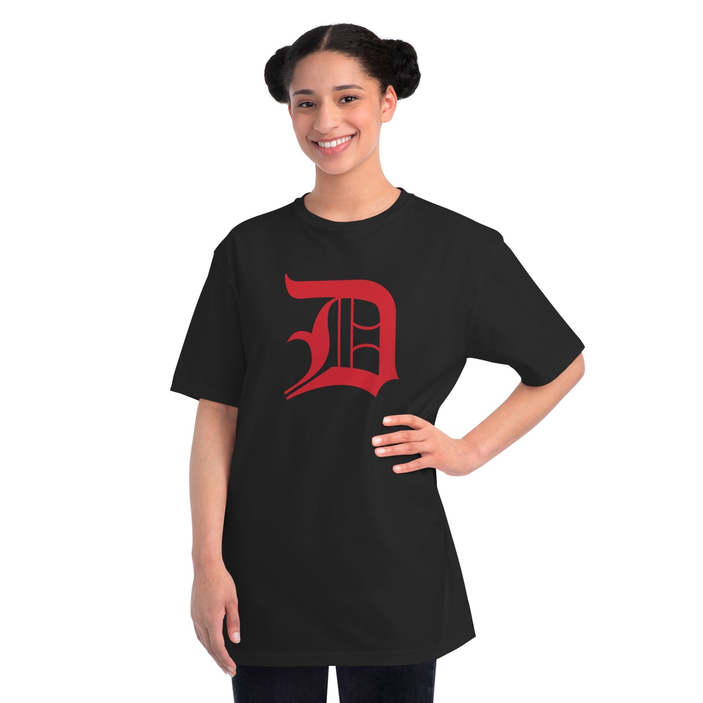 Detroit 'Old English D' T-Shirt (Aliform Red) | Unisex Organic