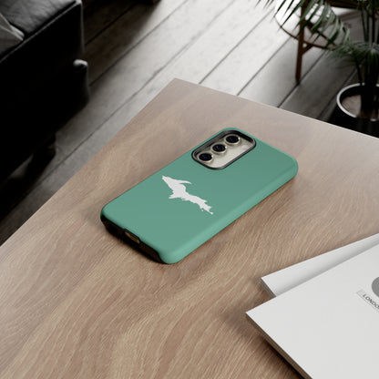 Michigan Upper Peninsula Tough Phone Case ('64 Metallic Mint Green w/ UP Outline) | Samsung & Pixel Android