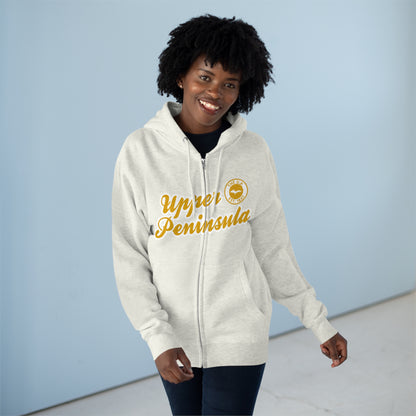 Upper Peninsula EST 1837' Hoodie (Gold Script Font) | Unisex Full Zip