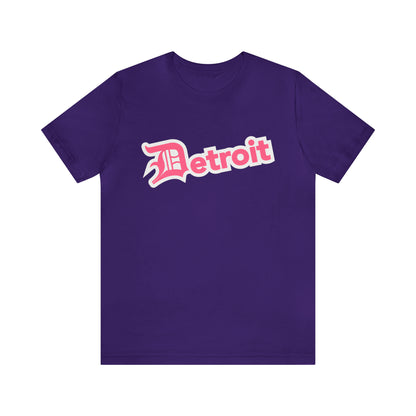 'Detroit' T-Shirt (Rhodochrosite Pink w/ Old English 'D') | Unisex Standard