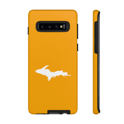 Michigan Upper Peninsula Tough Phone Case (Autumn Birch Leaf Color w/ UP Outline) | Samsung & Pixel Android