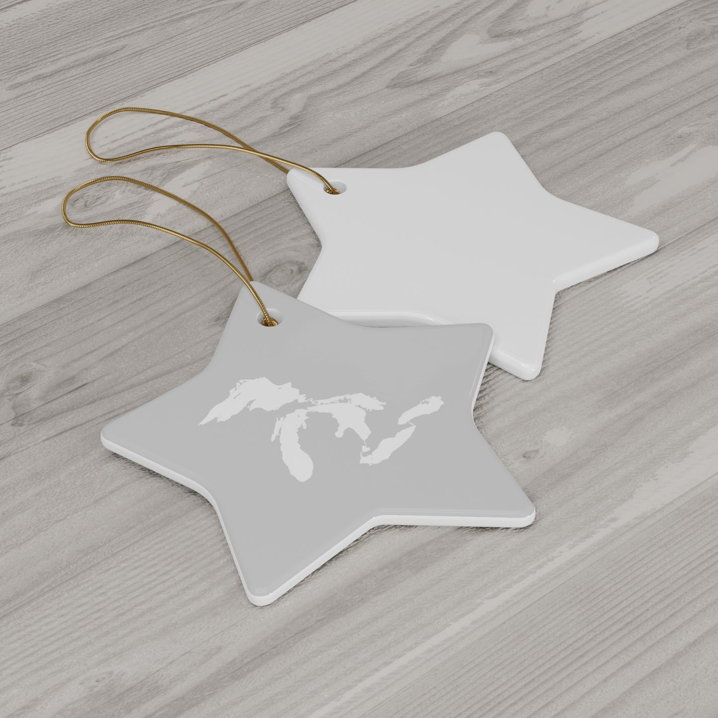 Great Lakes Christmas Ornament (Platinum) | Ceramic - 4 Shapes