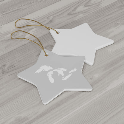 Great Lakes Christmas Ornament (Platinum) | Ceramic - 4 Shapes