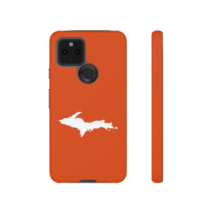 Michigan Upper Peninsula Tough Phone Case (Maple Leaf Orange w/ UP Outline) | Samsung & Pixel Android