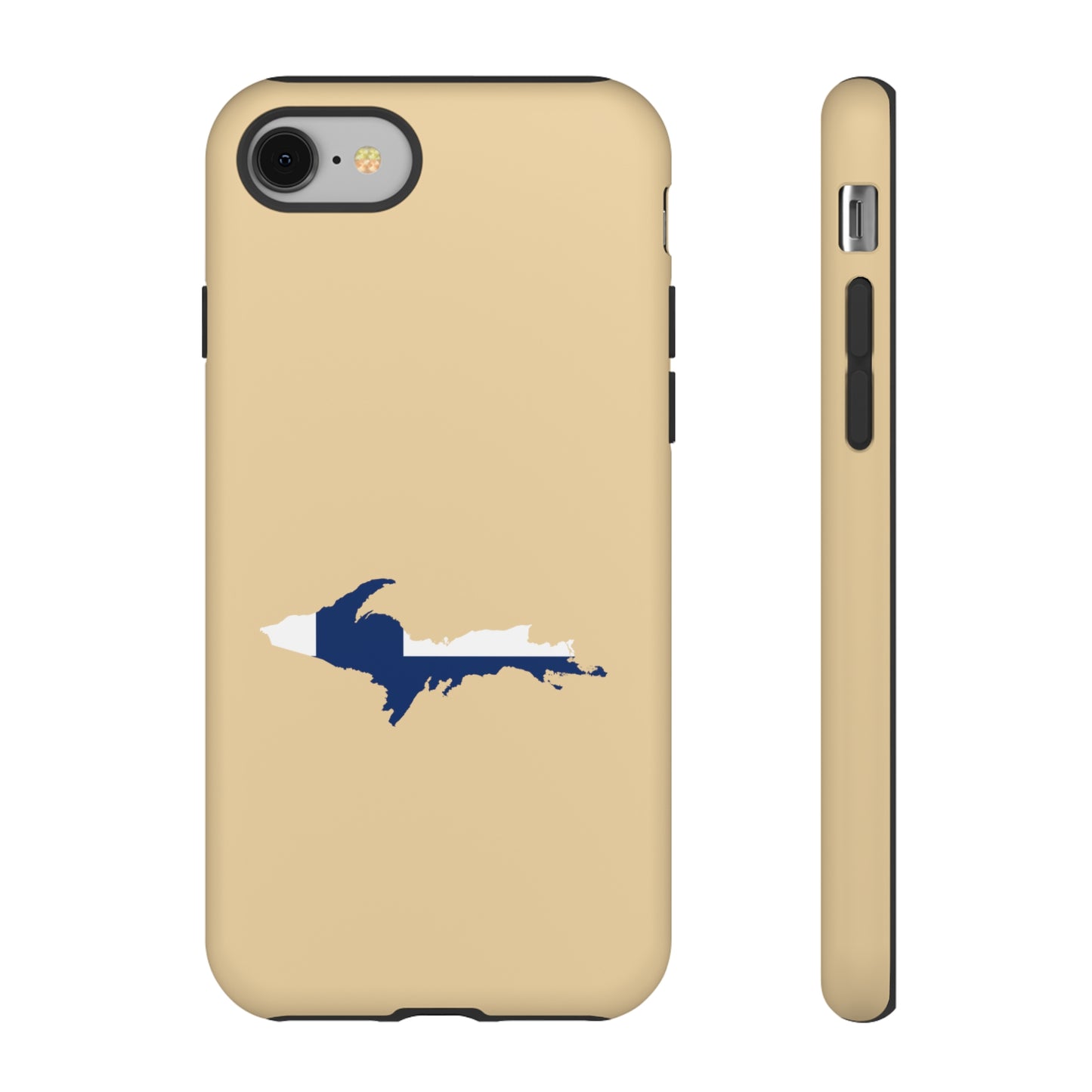 Michigan Upper Peninsula Tough Phone Case (Maple Color w/ UP Finland Flag Outline) | Apple iPhone