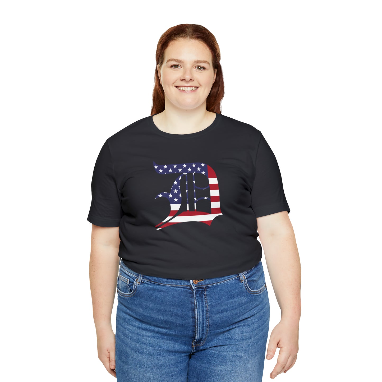 Detroit 'Old English D' T-Shirt (Patriotic Edition) | Unisex Standard