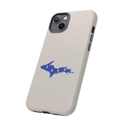 Michigan Upper Peninsula Tough Phone Case (Canvas Color w/ UP Quebec Flag Outline) | Apple iPhone