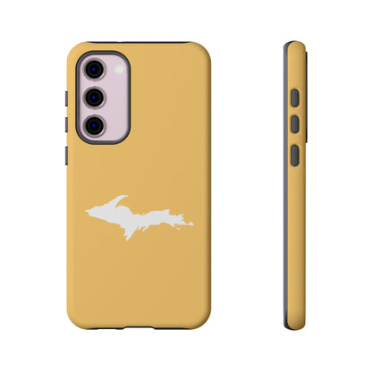 Michigan Upper Peninsula Tough Phone Case (Citrine Color w/ UP Outline) | Samsung & Pixel Android