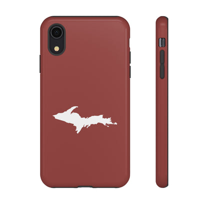 Michigan Upper Peninsula Tough Phone Case (Ore Dock Red w/ UP Outline) | Apple iPhone